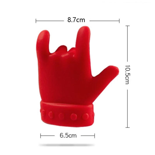 2 PCS Kitchen Silicone Pot Lid Raising Gadget Finger Shaped Pot Lid Spill-proof Raising Spoon Rack by bashfashion