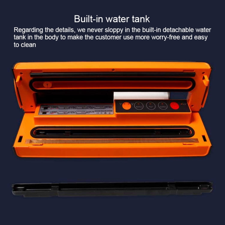 Household Food Machinery Vacuum Packaging Machine Nylon Composite Texture Vacuum Bag Sealing Machine, Style:EU Plug(SX-168 Black Orange) by bashfashion