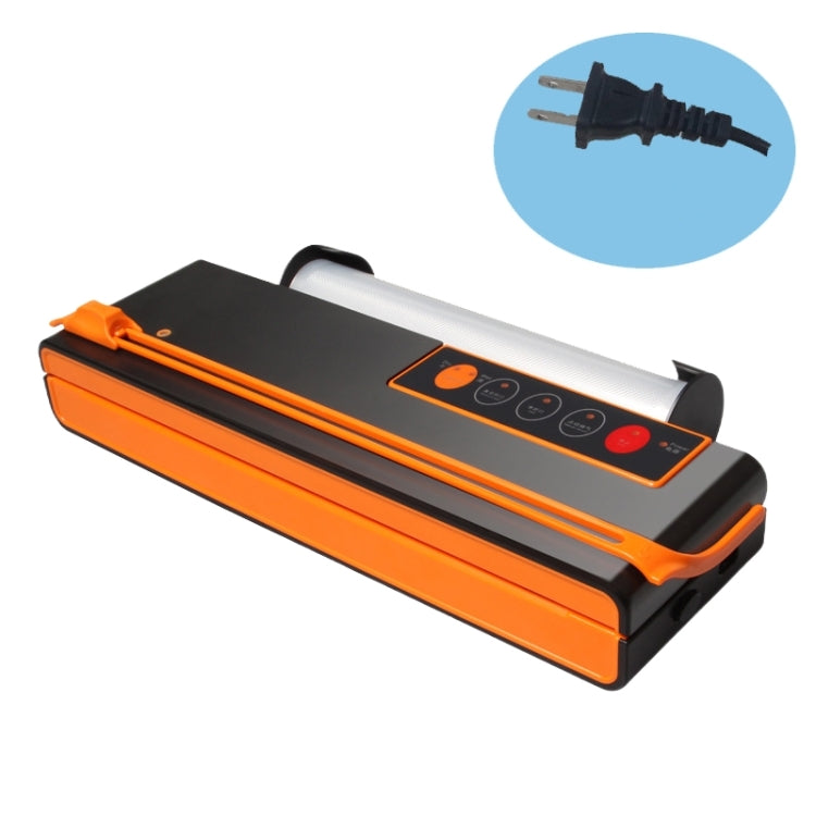 Household Food Machinery Vacuum Packaging Machine Nylon Composite Texture Vacuum Bag Sealing Machine, Style:US Plug(SX-168 Black Orange) by bashfashion