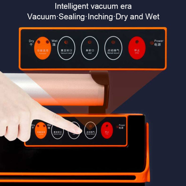 Household Food Machinery Vacuum Packaging Machine Nylon Composite Texture Vacuum Bag Sealing Machine, Style:US Plug(SX-168 Black Orange) by bashfashion
