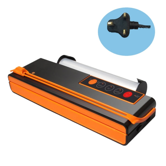 Household Food Machinery Vacuum Packaging Machine Nylon Composite Texture Vacuum Bag Sealing Machine, Style:UK Plug(SX-168 Black Orange) by bashfashion