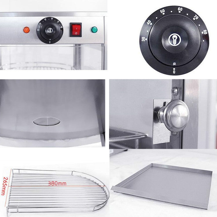 DH-1P Three-layer Electrical Heating Holding Cabinet Egg Tart Pizza Bread Food Heating Constant Temperature Holding Display Cabinet, CN Plug by bashfashion