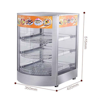 DH-1P Three-layer Electrical Heating Holding Cabinet Egg Tart Pizza Bread Food Heating Constant Temperature Holding Display Cabinet, CN Plug by bashfashion