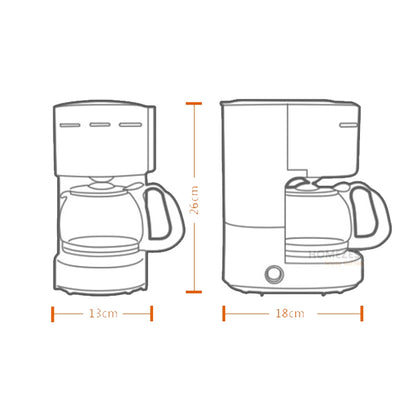 HOMEZEST Household Small Coffee Machine Fully Automatic Portable Drip Coffee Machine(EU Plug) by bashfashion