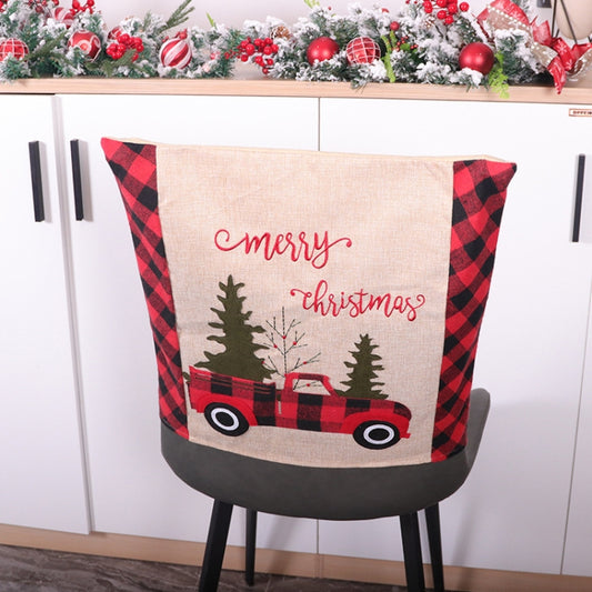 Christmas Decoration Seat Cover Linen Handicraft Household Seat Cover, Specification: Plaid Car by bashfashion
