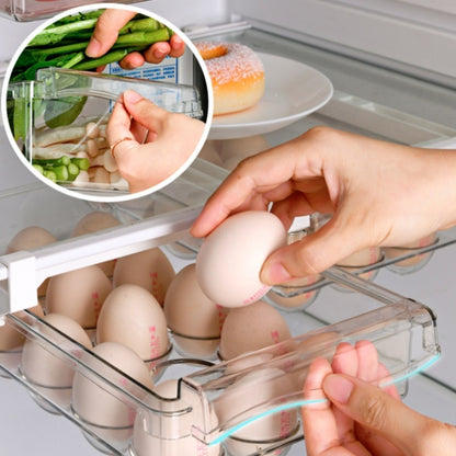 Refrigerator Storage Box Drawer Type Square Household Multifunctional Food Preservation Box, Specification: 2 Egg Box by bashfashion