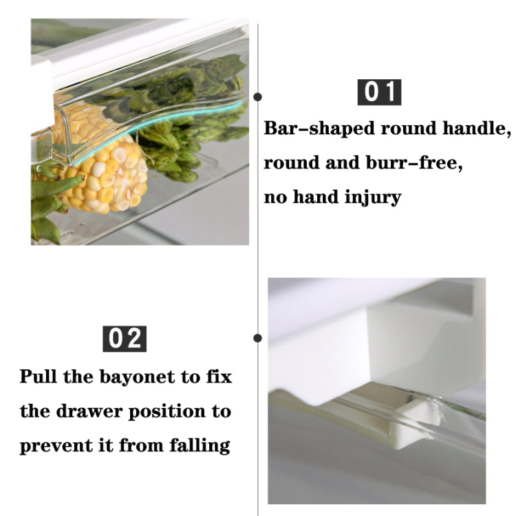 Refrigerator Storage Box Drawer Type Square Household Multifunctional Food Preservation Box, Specification: 1 Egg Box + 1 Fresh Box by bashfashion