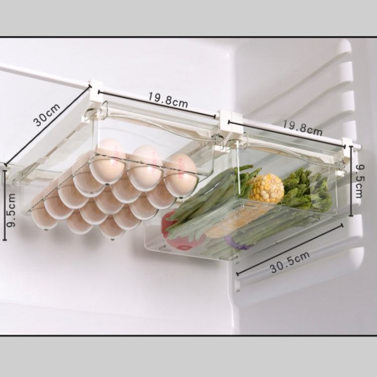 Refrigerator Storage Box Drawer Type Square Household Multifunctional Food Preservation Box, Specification: 1 Egg Box + 1 Fresh Box by bashfashion