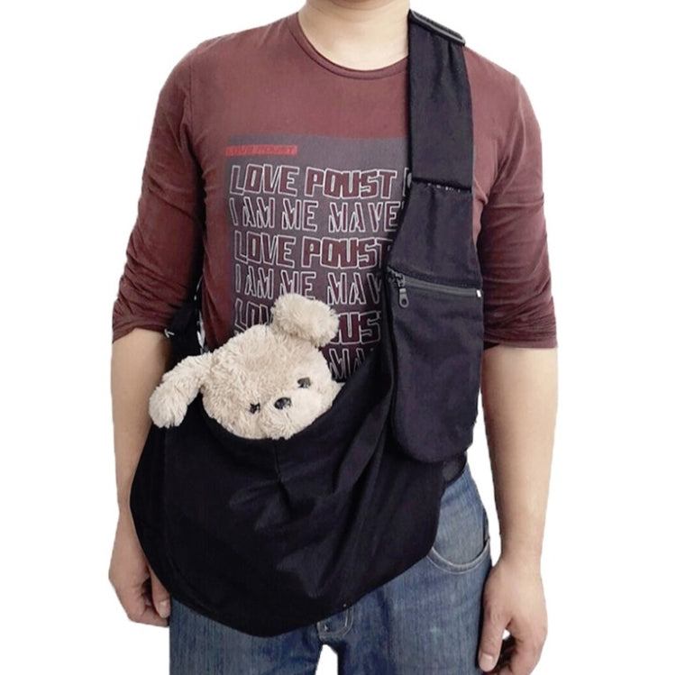 Pet Carrying Rucksack Shoulder Strap Adjustable Pet Outing Diagonal Bag(Black) by bashfashion
