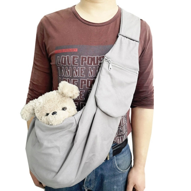 Pet Carrying Rucksack Shoulder Strap Adjustable Pet Outing Diagonal Bag(Gray) by bashfashion