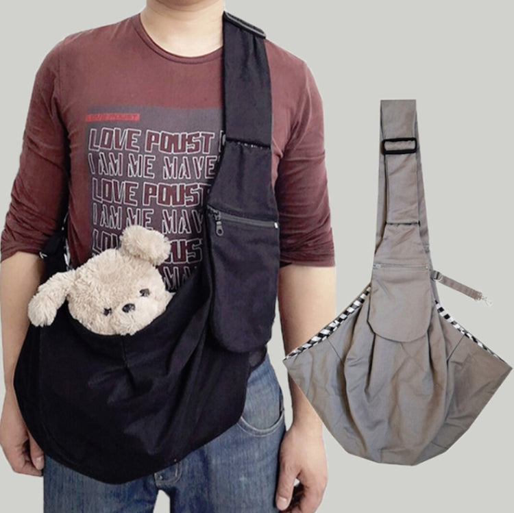 Pet Carrying Rucksack Shoulder Strap Adjustable Pet Outing Diagonal Bag(Gray) by bashfashion