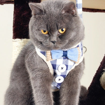 Pet Traction Rope Chest Harness Anti-break Away Vest Type Small Dog Walking Rope, Size:M(Blue) by bashfashion