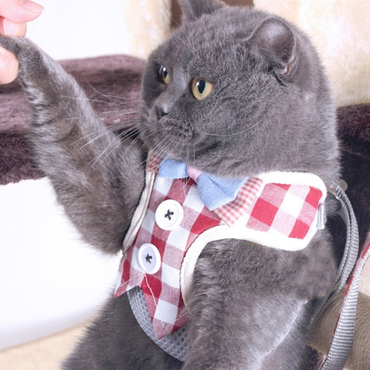 Pet Traction Rope Chest Harness Anti-break Away Vest Type Small Dog Walking Rope, Size:M(Red) by bashfashion