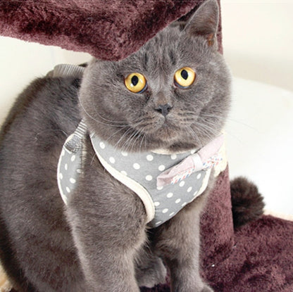 Pet Traction Rope Chest Harness Anti-break Away Vest Type Small Dog Walking Rope, Size:L(Gray) by bashfashion