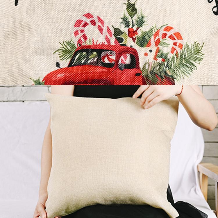 Christmas Decorations Linen Pillowcases Square Pillowcases Without Pillow Core(HOHO Santa Claus) by bashfashion