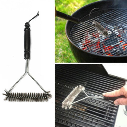 12 inch BBQ Brush Stainless Steel Wire Bristles Cleaning Brushes with Handle by bashfashion
