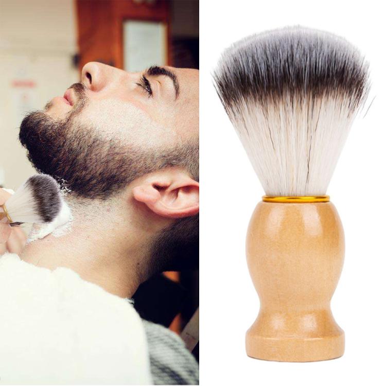 Wood Handle Hair Shaving Brush Facial Beard Cleaning Appliance Shave Salon Badger Hair Tool Razor Brush by bashfashion