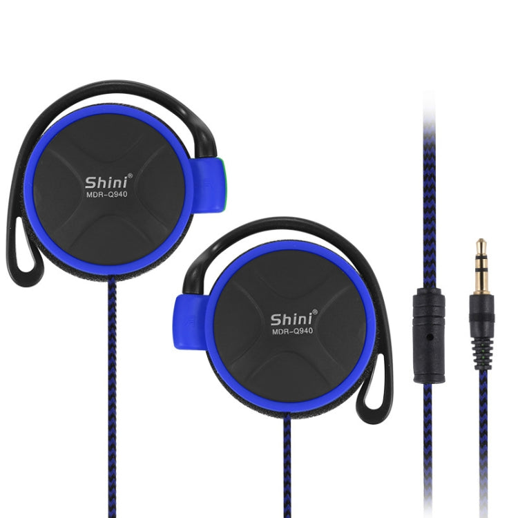 Shini Q940 3.5mm Super Bass EarHook Earphone for Mp3 Player Computer Mobile(Blue No Mic) by Shini