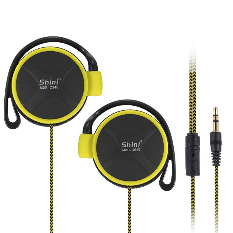Shini Q940 3.5mm Super Bass EarHook Earphone for Mp3 Player Computer Mobile(Yellow No Mic) by Shini