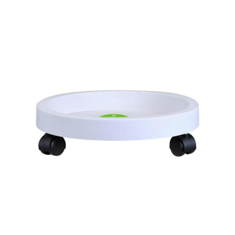 Universal Round Wheels Pot Tray Easy Moving Plant Pot Tray Garden Plate Plastic Stand(White) by bashfashion
