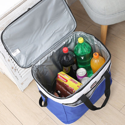 34L Large Oxford Thermal Insulation Package Picnic Portable Container Bags the Plant Package Food Insulated Bag Cooler Bags(Blue) by bashfashion