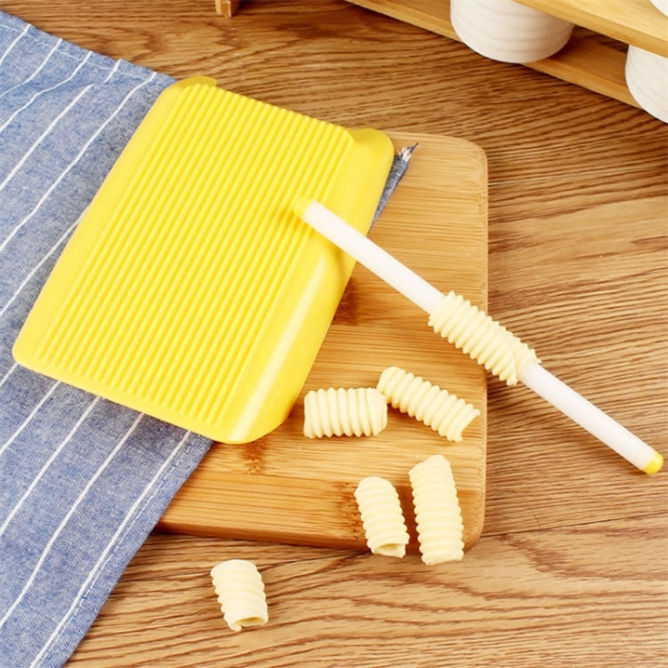 Plastic Pasta Macaroni Board Spaghetti Maker Rolling Pin Mold Kitchen Tool(Yellow) by bashfashion