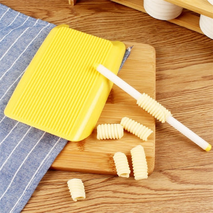 Plastic Pasta Macaroni Board Spaghetti Maker Rolling Pin Mold Kitchen Tool(Yellow) by bashfashion