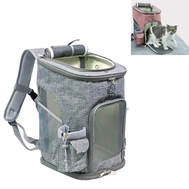 LDLC Pets Going Out Portable Foldable Breathable Backpack, Size:M(Light Gray) by bashfashion