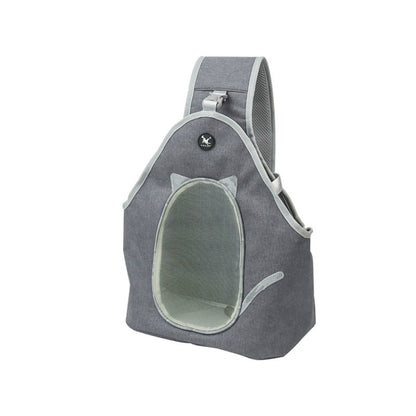 TAILUP Pets Carry Out Shoulder Bag Convenient Foldable Leather Chest Bag, Specification: M(Light Grey) by bashfashion
