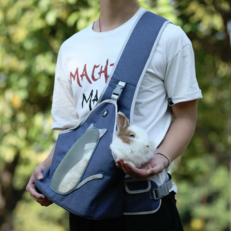 TAILUP Pets Carry Out Shoulder Bag Convenient Foldable Leather Chest Bag, Specification: M(Jean Blue) by bashfashion