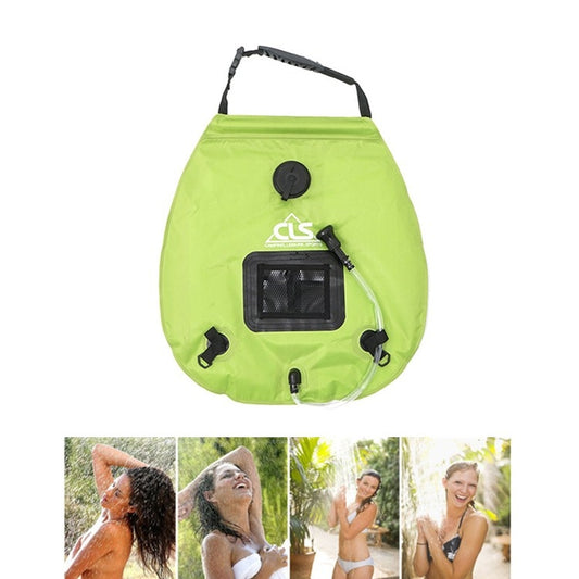 Outdoor Bathing Bag Self-driving Camping Solar Hot Water Bottle 20L Water Storage Bag(Grass Green) by bashfashion