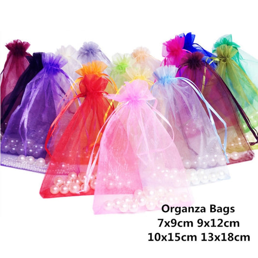 100 PCS Organza Gift Bags Jewelry Packaging Bag Wedding Party Decoration, Size: 7x9cm(D11 Orange) by bashfashion