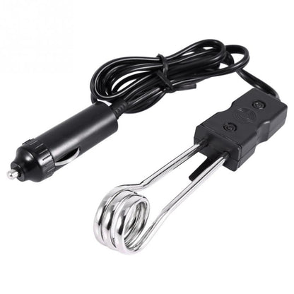 Portable 12V/24V Electric Car Boiled Immersion Water Heater Traveling Camping Picnic, Voltage:12V(Black) by bashfashion