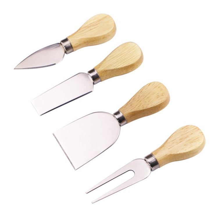 4pcs / Set Stainless Steel Cheese Knife Bamboo Handle Cheese Slicer Wood Handle Cheese Knives Set Cutter by bashfashion