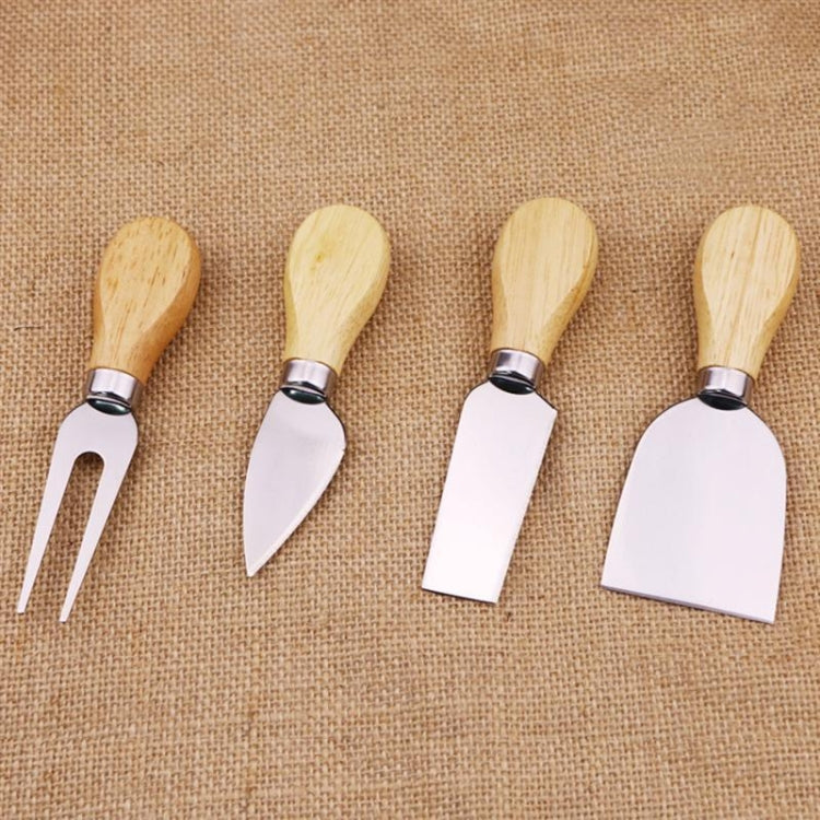 4pcs / Set Stainless Steel Cheese Knife Bamboo Handle Cheese Slicer Wood Handle Cheese Knives Set Cutter by bashfashion