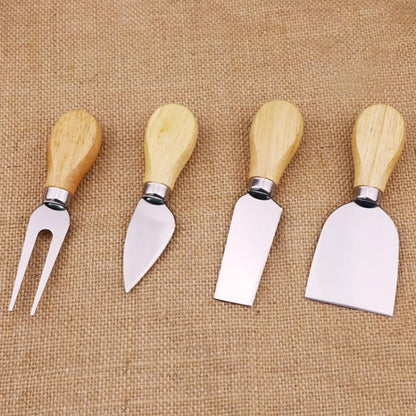 4pcs / Set Stainless Steel Cheese Knife Bamboo Handle Cheese Slicer Wood Handle Cheese Knives Set Cutter by bashfashion
