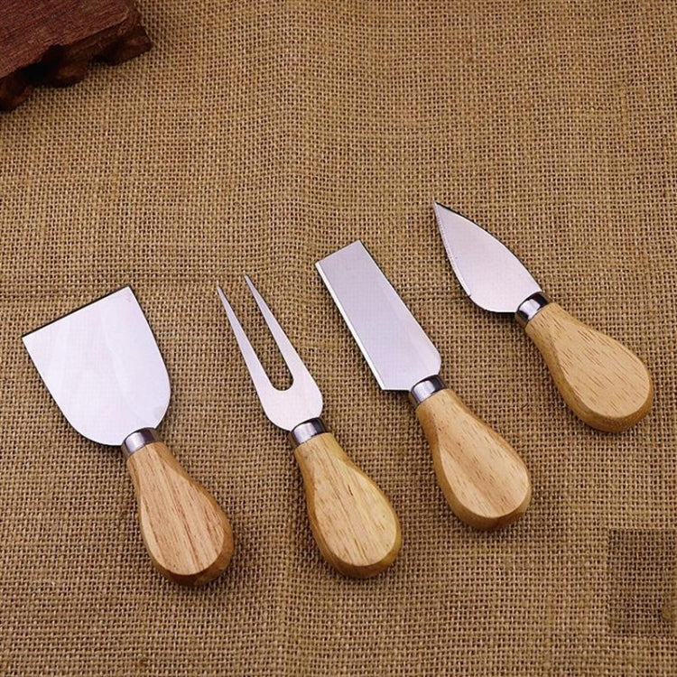 4pcs / Set Stainless Steel Cheese Knife Bamboo Handle Cheese Slicer Wood Handle Cheese Knives Set Cutter by bashfashion
