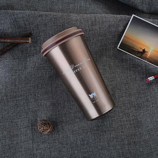 500ML Portable Stainless Steel Creative Gift Coffee Cup Office Vacuum Thermos Mug(Coffee) by bashfashion