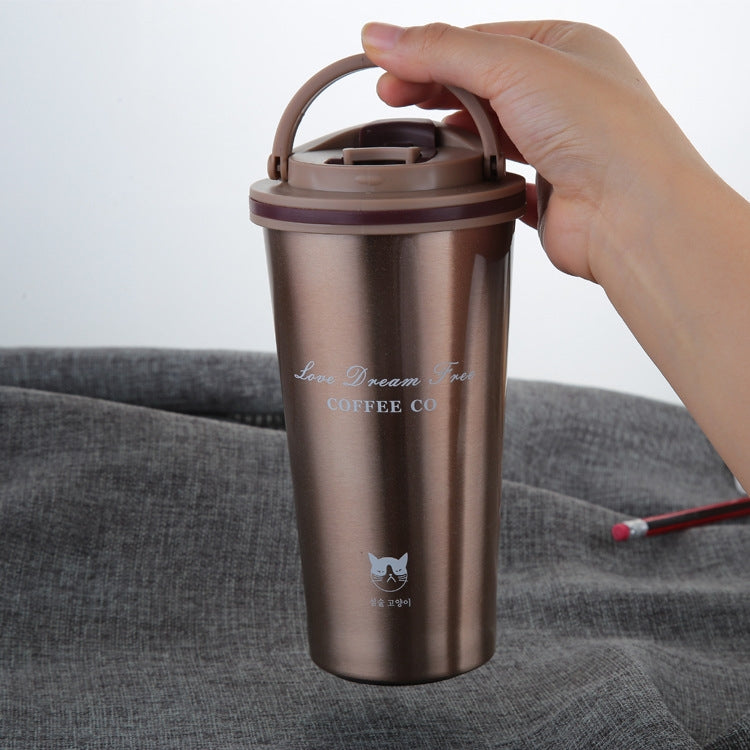 500ML Portable Stainless Steel Creative Gift Coffee Cup Office Vacuum Thermos Mug(Coffee) by bashfashion