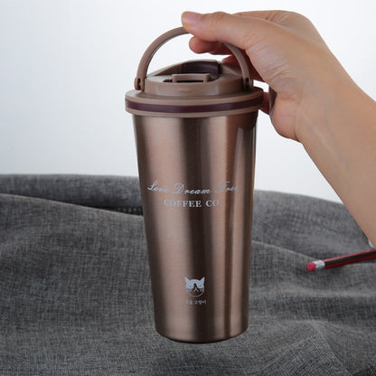 500ML Portable Stainless Steel Creative Gift Coffee Cup Office Vacuum Thermos Mug(Coffee) by bashfashion