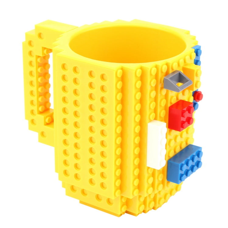 Building Blocks Design Creative Milk Mug Coffee Cup Build-on Brick Drinking Water Holder, Value:301-400ml(Yellow) by bashfashion