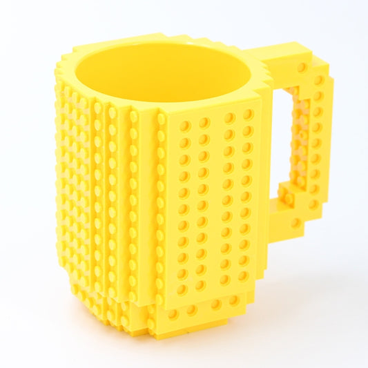 Building Blocks Design Creative Milk Mug Coffee Cup Build-on Brick Drinking Water Holder, Value:301-400ml(Yellow) by bashfashion