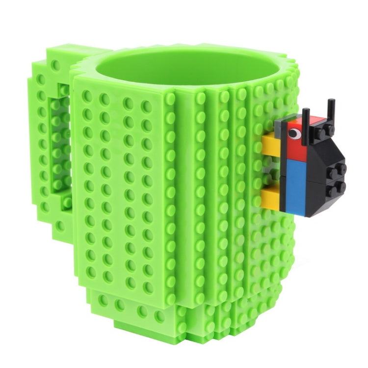 Building Blocks Design Creative Milk Mug Coffee Cup Build-on Brick Drinking Water Holder, Value:301-400ml(Green) by bashfashion
