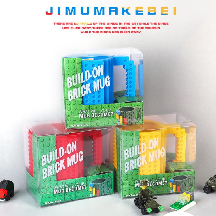 Building Blocks Design Creative Milk Mug Coffee Cup Build-on Brick Drinking Water Holder, Value:301-400ml(Rose red) by bashfashion