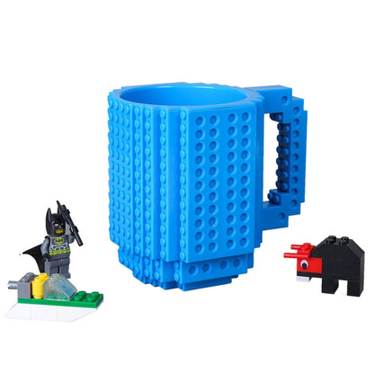 Building Blocks Design Creative Milk Mug Coffee Cup Build-on Brick Drinking Water Holder, Value:301-400ml(Blue) by bashfashion