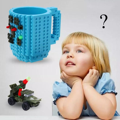 Building Blocks Design Creative Milk Mug Coffee Cup Build-on Brick Drinking Water Holder, Value:301-400ml(Blue) by bashfashion