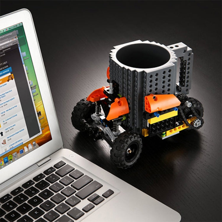 Building Blocks Design Creative Milk Mug Coffee Cup Build-on Brick Drinking Water Holder, Value:301-400ml(Blue) by bashfashion