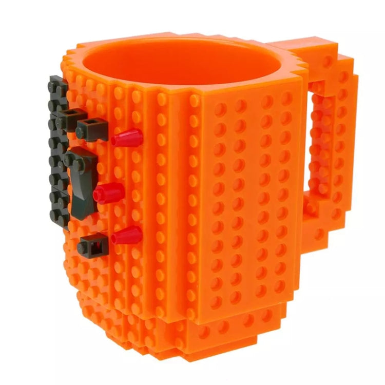 Building Blocks Design Creative Milk Mug Coffee Cup Build-on Brick Drinking Water Holder, Value:301-400ml(Orange) by bashfashion