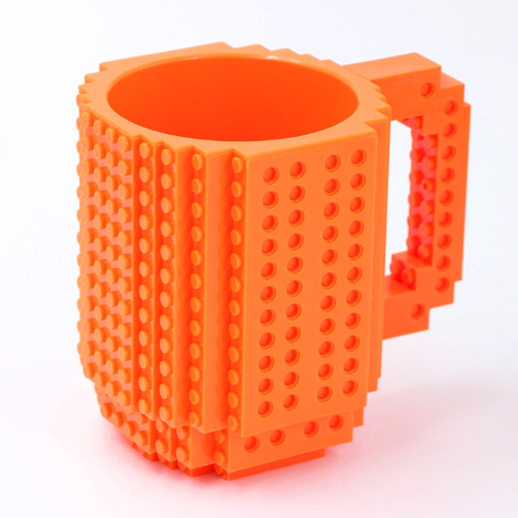 Building Blocks Design Creative Milk Mug Coffee Cup Build-on Brick Drinking Water Holder, Value:301-400ml(Orange) by bashfashion
