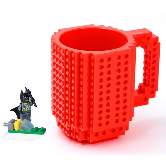 Building Blocks Design Creative Milk Mug Coffee Cup Build-on Brick Drinking Water Holder, Value:301-400ml(Red) by bashfashion